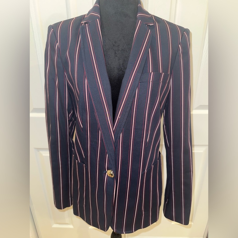 Tommy Hilfiger Navy Blazer with Red and white Stripes